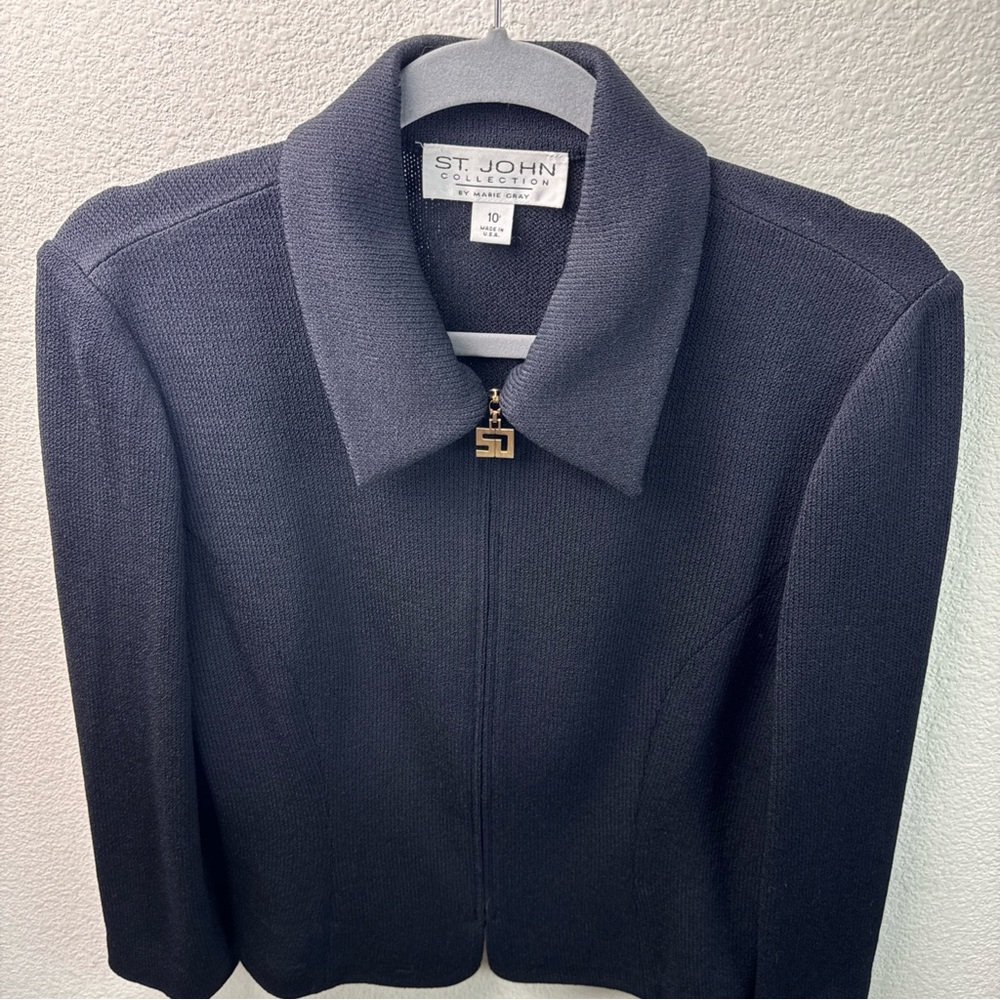 St. John Black Women's Jacket 10 - Picture 5 of 9